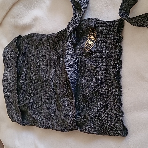 Fabulosity Silver Black sparkle tank holiday holiday wear club wear New Year - Picture 1 of 10
